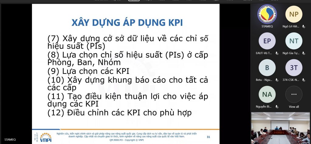 Phổ biến kiến thức năng suất chất lượng cho sinh viên: Tổng quan về chỉ số đo lường hiệu suất KPI (chuyên đề 9)